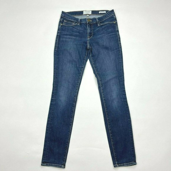 Frame Le Skinny De Jeanne Queensway Jeans Pockets Stretch Cotton Blue Women 29 - Picture 2 of 9
